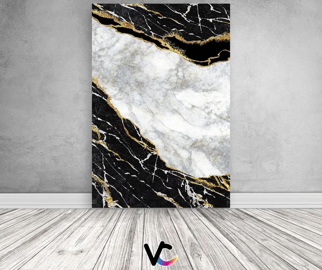 Black white and gold decorative finish artwork